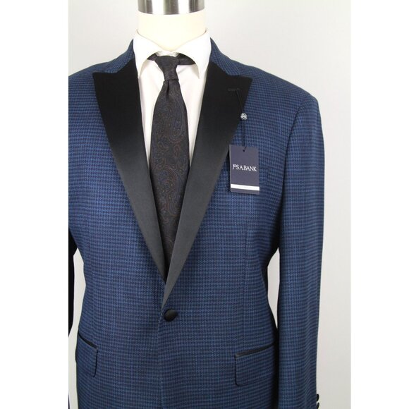 44R Jos A Bank Tailored Fit Peak Lapel Check Dinner Jacket C110897 - Picture 2 of 11